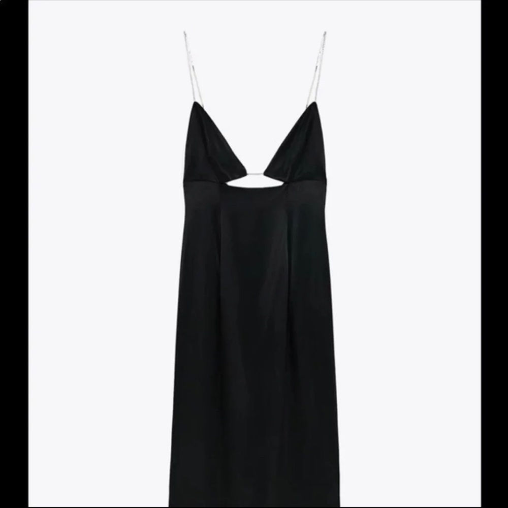 zara satin jewel dress